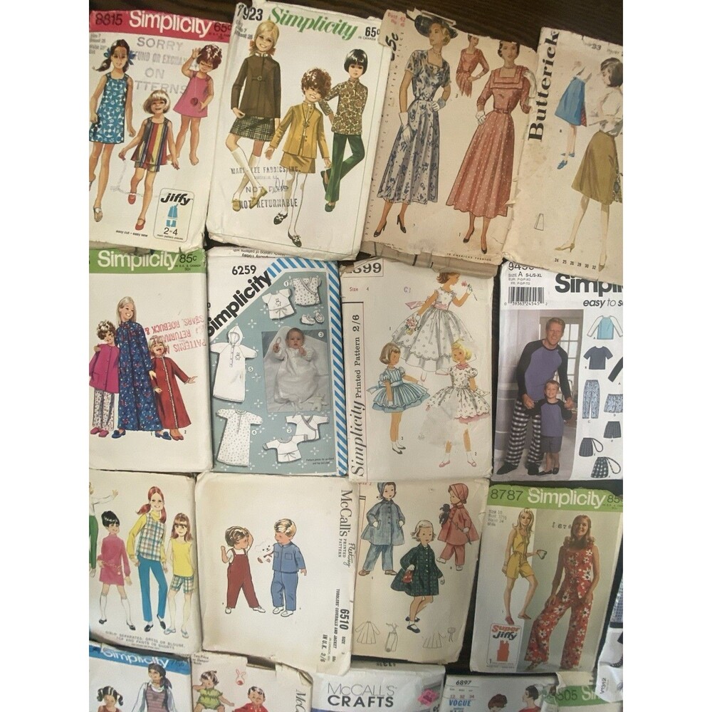 Mixed Lot of 28 Sewing Patterns - Mens, Womens, Kids, Baby, Costumes, Crafts - Picture 2 of 6